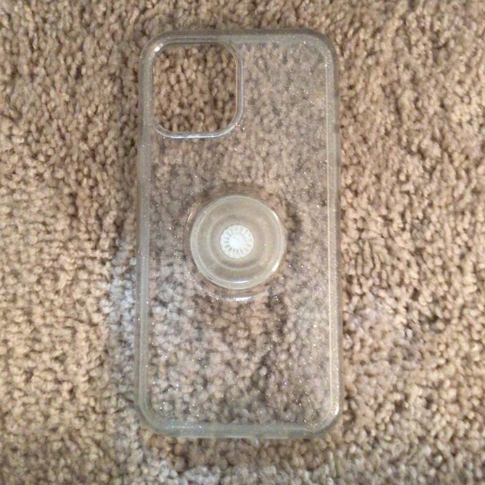 Otter + Pop clear glitter case